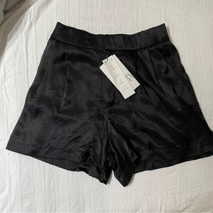 zara satin shorts